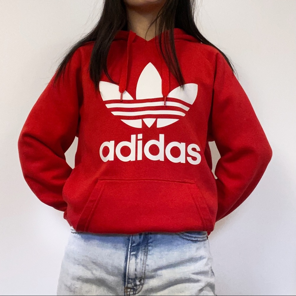 Red adidas hoodie